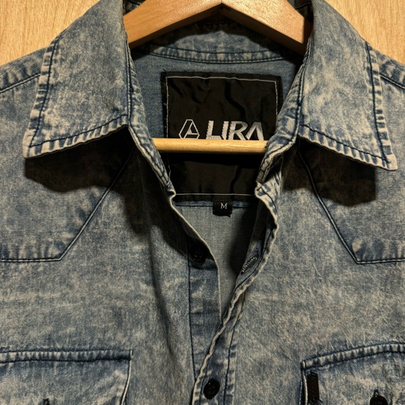 Lira Acid Wash Long Sleeve Button Down - Picture 5 of 8